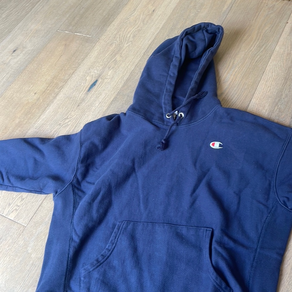 blue champion hoodie
